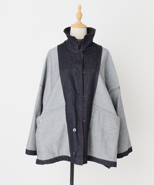 Mackintosh（マッキントッシュ）の「別注【MACKINTOSH/マッキントッシュ】HUMBIE DENIM JACKET MB：コート（ステンカラーコート・レディース・ネイビー・10/8/6）」の6枚目の写真