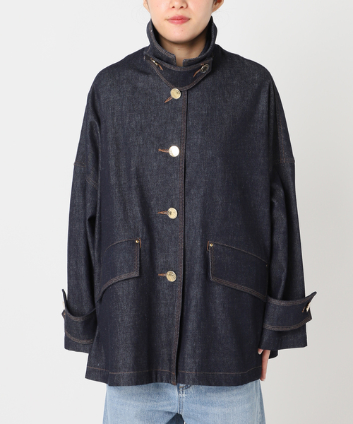 Mackintosh（マッキントッシュ）の「別注【MACKINTOSH/マッキントッシュ】HUMBIE DENIM JACKET MB：コート（ステンカラーコート・レディース・ネイビー・10/8/6）」の4枚目の写真