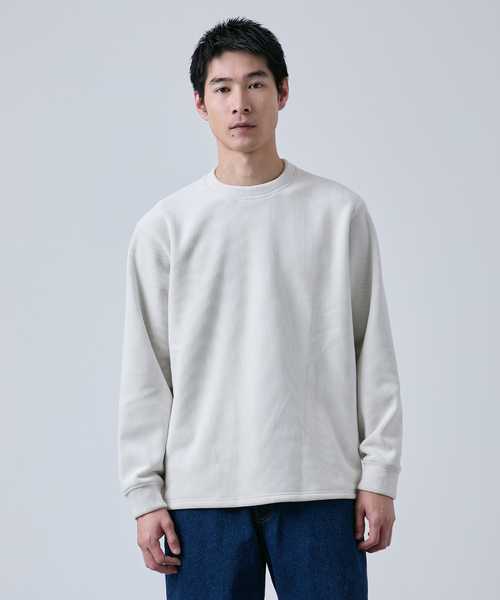 B.C STOCK(ベーセーストック)の「《追加》THERMO TEC コーデュロイプルオーバー(Tシャツ/カットソー・メンズ・アイボリー/ブラック/ベージュ・LARGE/MEDIUM)」の9枚目の写真