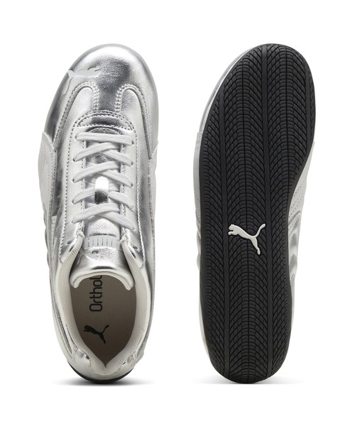 PUMA(プーマ)の「PUMA/プーマ ロープロファイルスニーカー SPEEDCAT SILVER WNS スピードキャット 406881(スニーカー・レディース・シルバー・23.0cm/24.0cm/25.0cm/23.5cm/24.5cm)」の4枚目の写真
