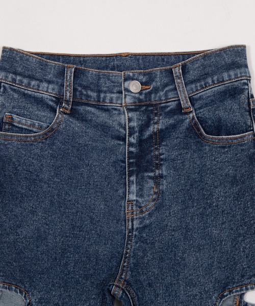 WEGO（ウィゴー）の「WEGO/【26年春夏新作】カットアウトリボンストレッチフレアデニムパンツ（デニムパンツ・レディース・コバルトブルー/スカイブルー/ブラック系2/ブラック系その他・SMALL/MEDIUM）」の10枚目の写真