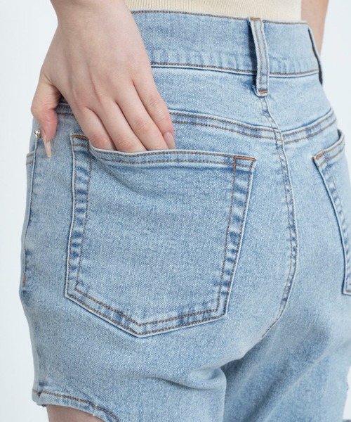 WEGO(ウィゴー)の「WEGO/【26年春夏新作】カットアウトリボンストレッチフレアデニムパンツ(デニムパンツ・レディース・コバルトブルー/スカイブルー/ブラック系2/ブラック系その他・SMALL/MEDIUM)」の7枚目の写真