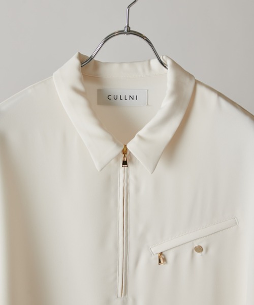 CULLNI（クルニ）の「【CULLNI exclusive for Lui's】ハーフジップ半袖ポロ（ポロシャツ・メンズ・ブラック/チャコールグレー/オフホワイト・1/2）」の7枚目の写真