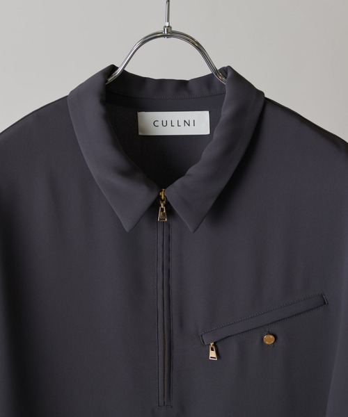 CULLNI（クルニ）の「【CULLNI exclusive for Lui's】ハーフジップ半袖ポロ（ポロシャツ・メンズ・ブラック/チャコールグレー/オフホワイト・1/2）」の13枚目の写真