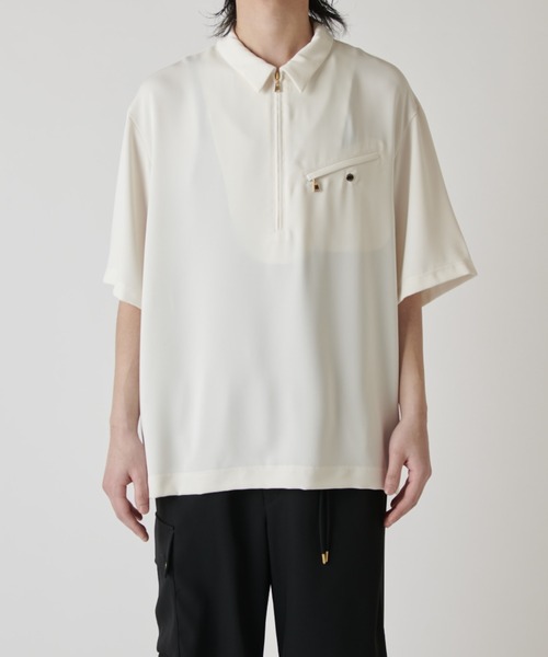 CULLNI（クルニ）の「【CULLNI exclusive for Lui's】ハーフジップ半袖ポロ（ポロシャツ・メンズ・ブラック/チャコールグレー/オフホワイト・1/2）」の17枚目の写真