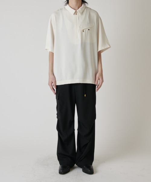 CULLNI（クルニ）の「【CULLNI exclusive for Lui's】ハーフジップ半袖ポロ（ポロシャツ・メンズ・ブラック/チャコールグレー/オフホワイト・1/2）」の20枚目の写真