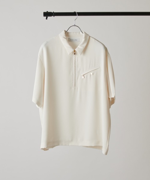 CULLNI（クルニ）の「【CULLNI exclusive for Lui's】ハーフジップ半袖ポロ（ポロシャツ・メンズ・ブラック/チャコールグレー/オフホワイト・1/2）」の5枚目の写真