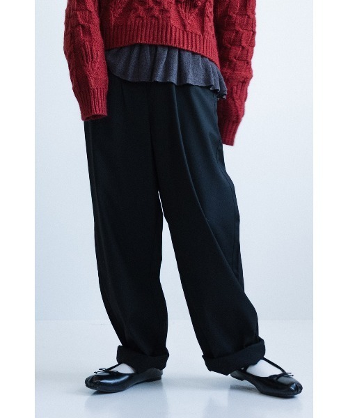 HEART MARKET(ハートマーケット)の「ハイウエストにもなる2WAYタックパンツ(その他パンツ・レディース・スミクロ/ブラック・LARGE/MEDIUM)」の1枚目の写真