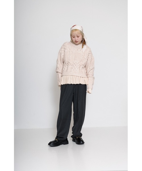 HEART MARKET(ハートマーケット)の「ハイウエストにもなる2WAYタックパンツ(その他パンツ・レディース・スミクロ/ブラック・LARGE/MEDIUM)」の3枚目の写真