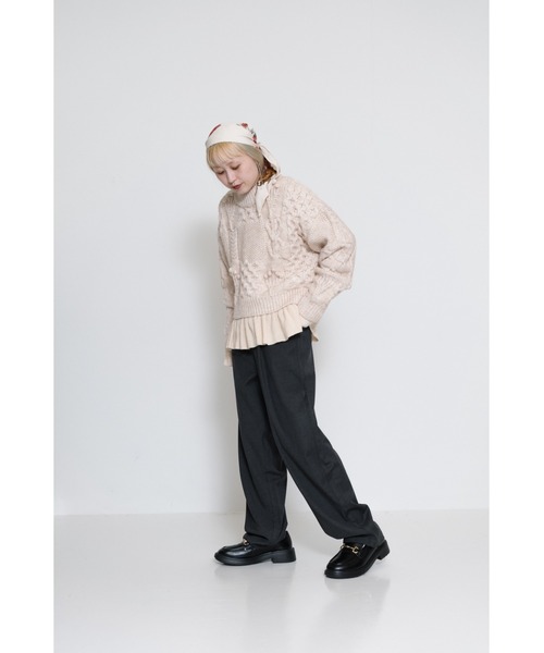 HEART MARKET(ハートマーケット)の「ハイウエストにもなる2WAYタックパンツ(その他パンツ・レディース・スミクロ/ブラック・LARGE/MEDIUM)」の4枚目の写真