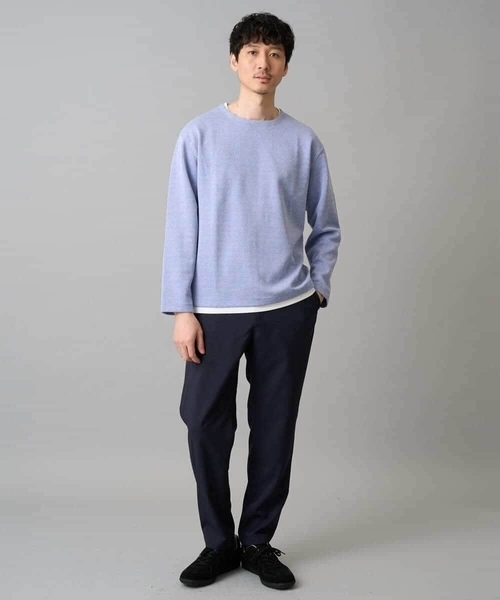 a.v.v(アーヴェヴェ)の「【イージーケア/洗濯機で洗える/毛玉になりにくい】変形ヘリンボンフェイクレイヤードカットソー(Tシャツ/カットソー・メンズ・ライトグレー/ライラック/グレー・46/50/48)」の4枚目の写真