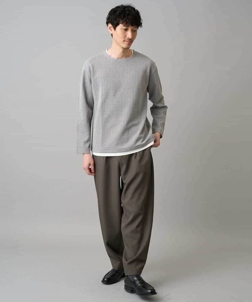 a.v.v(アーヴェヴェ)の「【イージーケア/洗濯機で洗える/毛玉になりにくい】変形ヘリンボンフェイクレイヤードカットソー(Tシャツ/カットソー・メンズ・ライトグレー/ライラック/グレー・46/50/48)」の13枚目の写真