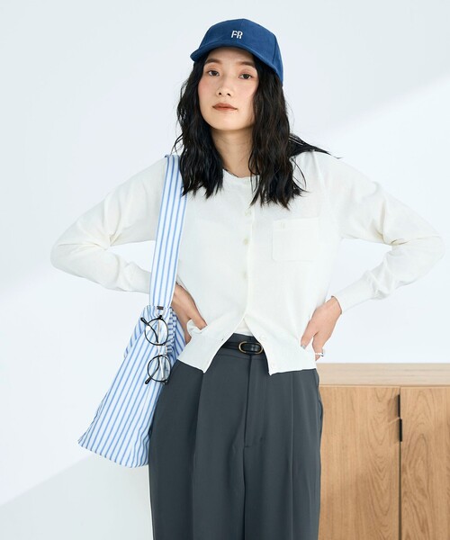 fredy emue(フレディエミュ)の「FR刺繍コットン混BASICカーディガン(カーディガン/ボレロ・レディース・ネイビー/ブラウン/ベビーピンク/オフホワイト・38)」の1枚目の写真