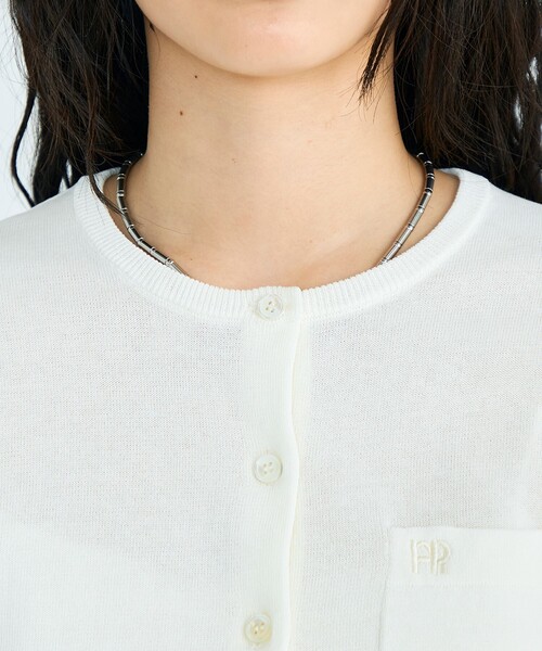 fredy emue(フレディエミュ)の「FR刺繍コットン混BASICカーディガン(カーディガン/ボレロ・レディース・ネイビー/ブラウン/ベビーピンク/オフホワイト・38)」の18枚目の写真