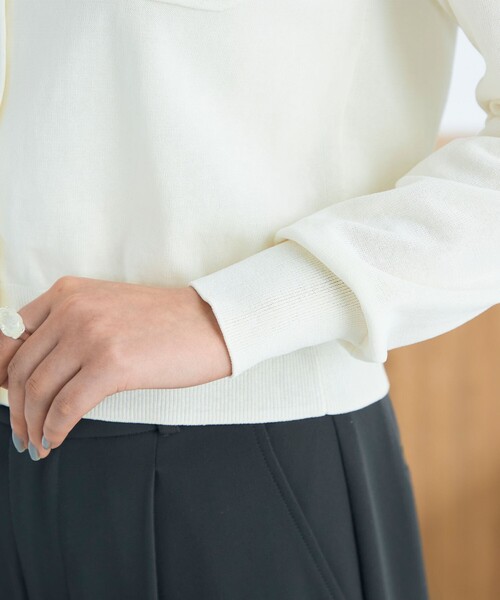 fredy emue(フレディエミュ)の「FR刺繍コットン混BASICカーディガン(カーディガン/ボレロ・レディース・ネイビー/ブラウン/ベビーピンク/オフホワイト・38)」の20枚目の写真