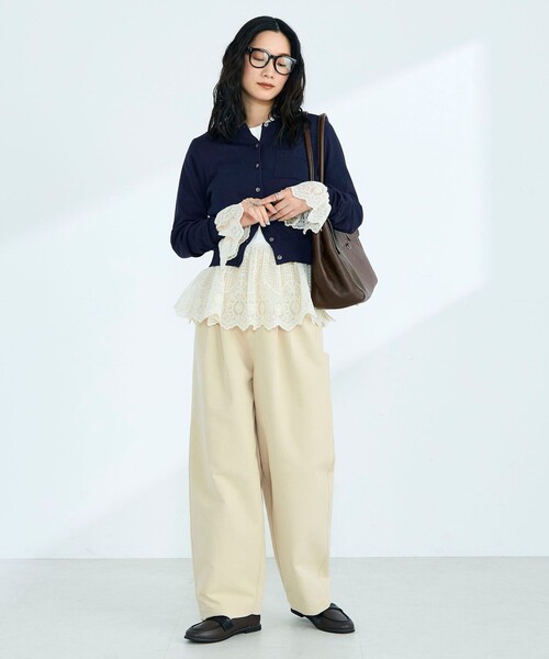 fredy emue(フレディエミュ)の「FR刺繍コットン混BASICカーディガン(カーディガン/ボレロ・レディース・ネイビー/ブラウン/ベビーピンク/オフホワイト・38)」の22枚目の写真