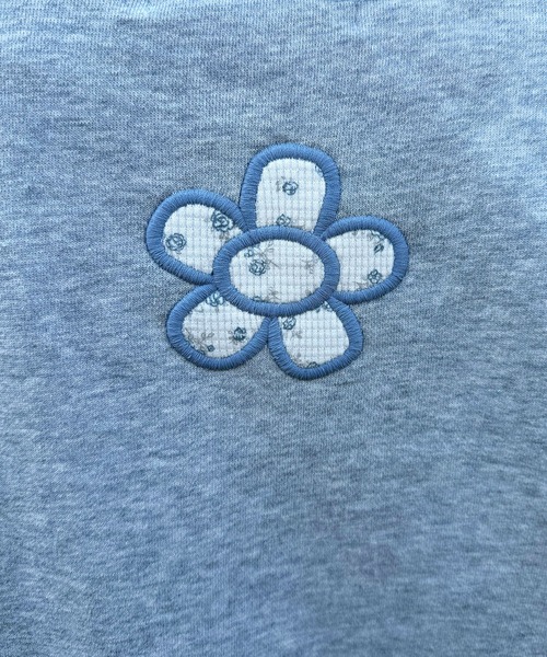 DOUBLE NAME（ダブルネーム）の「配色切替花柄ワッペンプルオーバー（Tシャツ/カットソー・レディース・ピンク/ブルー・FREE）」の14枚目の写真