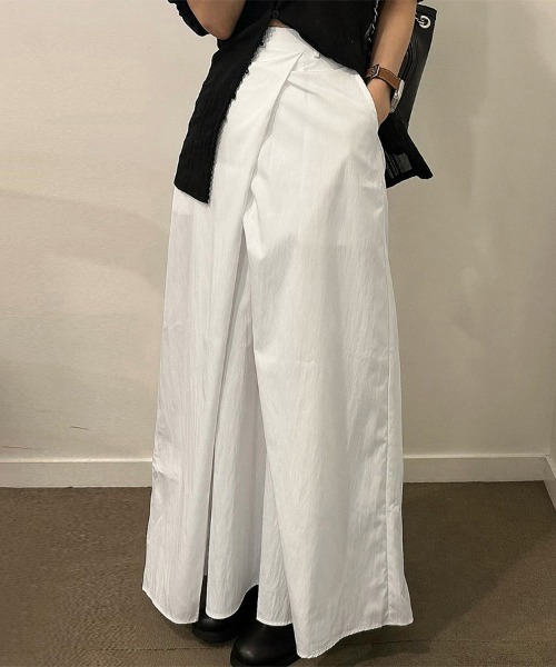 ReRe（リリ）の「スカートライクパンツ（スカート・レディース・ブラック/ホワイト・FREE）」の2枚目の写真