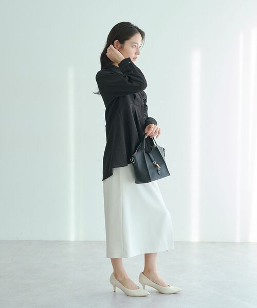 YECCA VECCA（イェッカヴェッカ）の「パールジャガードペプラムブラウス（シャツ/ブラウス・レディース・ブラック/オフホワイト・FREE）」の15枚目の写真