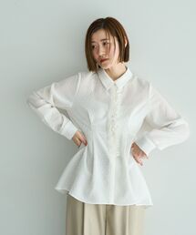 YECCA VECCA | パールジャガードペプラムブラウス(シャツ/ブラウス)