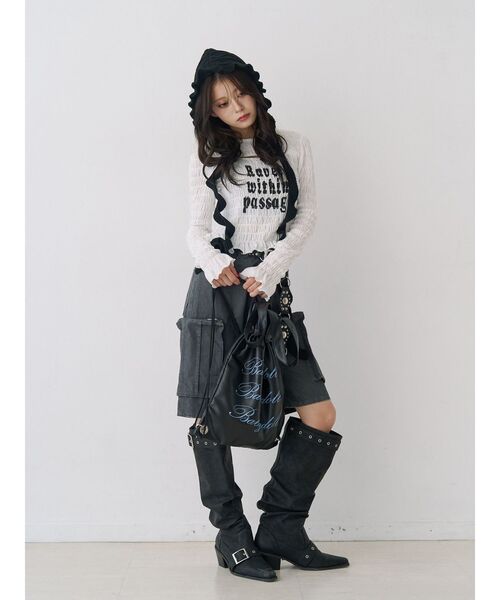 jouetie(ジュエティ)の「カーゴカプリパンツ ハーフパンツ(カーゴパンツ・レディース・ブラック/カーキ・MEDIUM)」の9枚目の写真