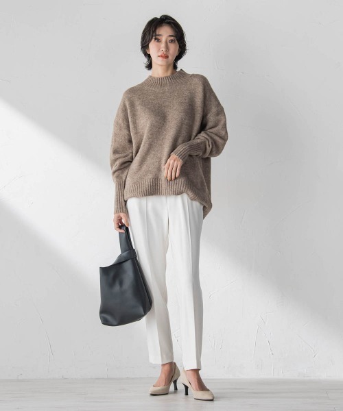 la.f…(ラエフ)の「両面起毛2WAYストレッチテーパードパンツ(スラックス・レディース・オフホワイト/ブラック系その他/ダークグレー・7号/9号/11号)」の7枚目の写真