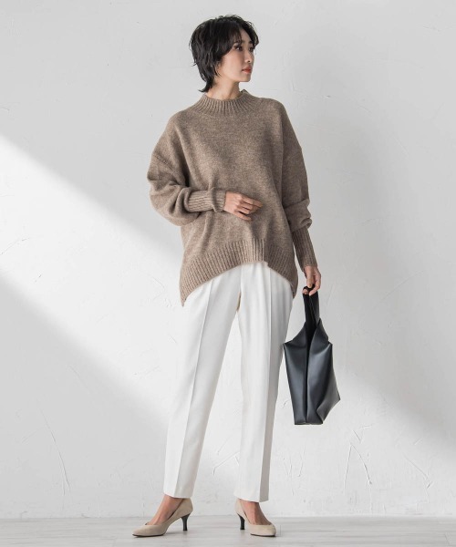 la.f…(ラエフ)の「両面起毛2WAYストレッチテーパードパンツ(スラックス・レディース・オフホワイト/ブラック系その他/ダークグレー・7号/9号/11号)」の8枚目の写真