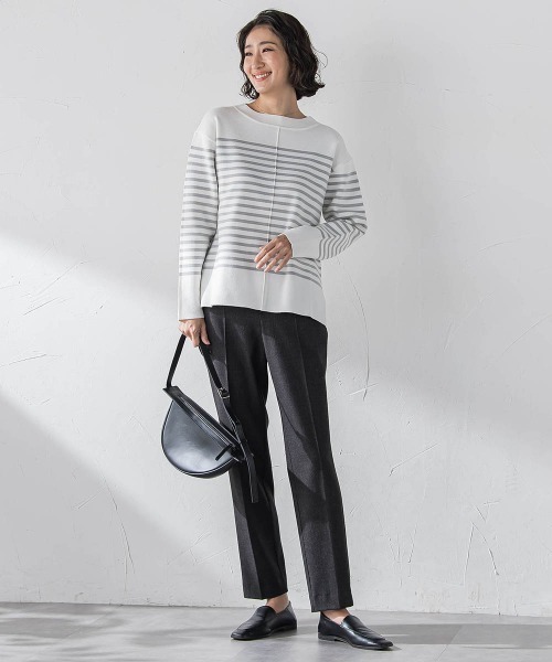 la.f…(ラエフ)の「両面起毛2WAYストレッチテーパードパンツ(スラックス・レディース・オフホワイト/ブラック系その他/ダークグレー・7号/9号/11号)」の21枚目の写真