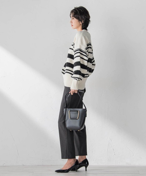 la.f…(ラエフ)の「両面起毛2WAYストレッチテーパードパンツ(スラックス・レディース・オフホワイト/ブラック系その他/ダークグレー・7号/9号/11号)」の16枚目の写真