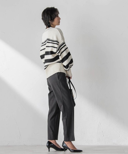 la.f…(ラエフ)の「両面起毛2WAYストレッチテーパードパンツ(スラックス・レディース・オフホワイト/ブラック系その他/ダークグレー・7号/9号/11号)」の17枚目の写真