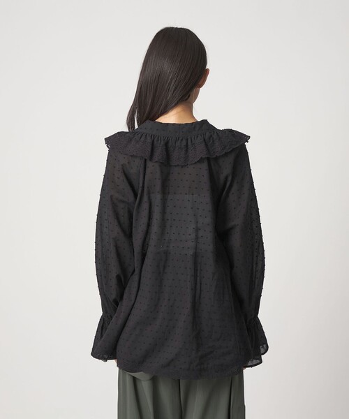CITEN（シテン）の「＜CITEN＞レースフリルブラウス（シャツ/ブラウス・レディース・ホワイト/ブラック・FREE）」の7枚目の写真
