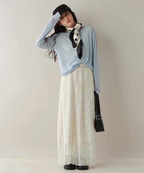 RAGEBLUE（レイジブルー）の「2WAY/パッチワークレーススカート（スカート・レディース・ホワイト/ブラック・FREE）」の4枚目の写真