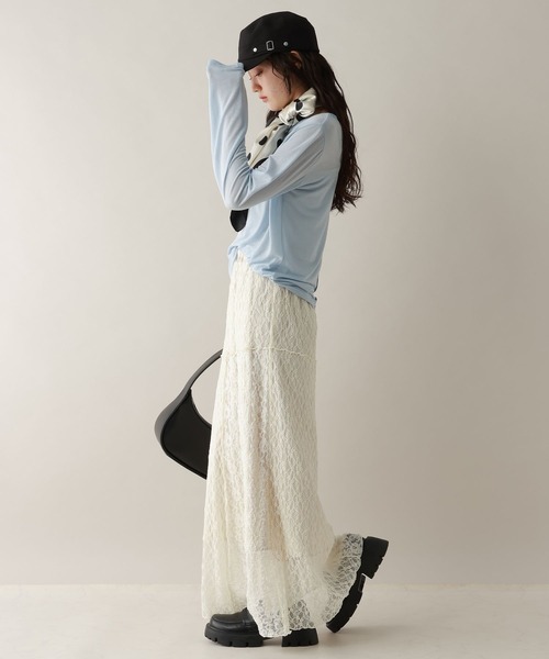 RAGEBLUE（レイジブルー）の「2WAY/パッチワークレーススカート（スカート・レディース・ホワイト/ブラック・FREE）」の5枚目の写真