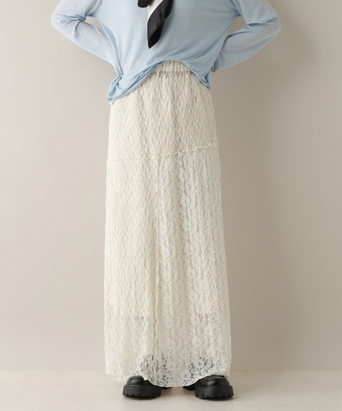 RAGEBLUE（レイジブルー）の「2WAY/パッチワークレーススカート（スカート・レディース・ホワイト/ブラック・FREE）」の15枚目の写真