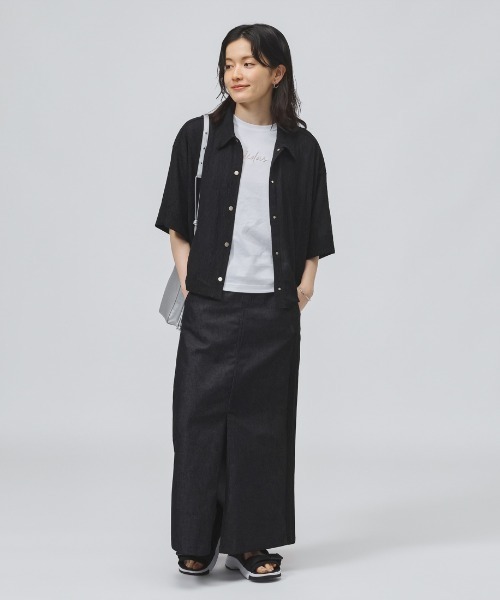 adidas(アディダス)の「アディダス adidas スタジアム クローム デニム ルーズフィット スカート(スカート・レディース・ブラック/ネイビー・S/M/L/XL)」の22枚目の写真