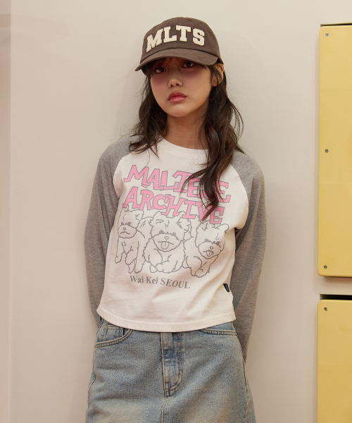 WaiKei(ワイケイ)の「マルチーズアーカイブライングラフィックラグランロングスリーブTシャツホワイト(Tシャツ/カットソー・レディース・その他・0/1/2)」の4枚目の写真