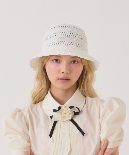 kaorinomori（カオリノモリ）の「kaorinomori  ミュアハット / カオリノモリ（ハット・レディース・ホワイト/ピンク/ライトブルー・M/57.5cm）」の4枚目の写真