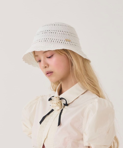 kaorinomori（カオリノモリ）の「kaorinomori  ミュアハット / カオリノモリ（ハット・レディース・ホワイト/ピンク/ライトブルー・M/57.5cm）」の5枚目の写真