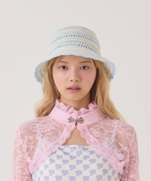 kaorinomori（カオリノモリ）の「kaorinomori  ミュアハット / カオリノモリ（ハット・レディース・ホワイト/ピンク/ライトブルー・M/57.5cm）」の8枚目の写真