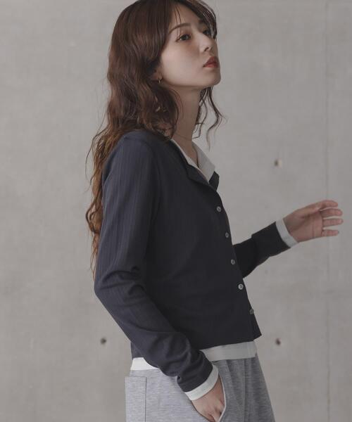 URBAN RESEARCH Sonny Label（アーバンリサーチサニーレーベル）の「『ZOZO先行予約』汗ジミ防止レイヤードライクカットプルオーバー（Tシャツ/カットソー・レディース・ピンク/チャコールグレー/グレー・FREE）」の13枚目の写真