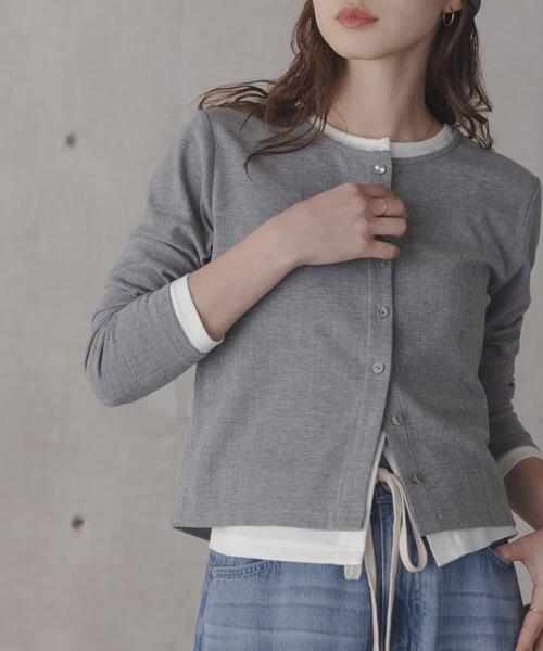 URBAN RESEARCH Sonny Label（アーバンリサーチサニーレーベル）の「『ZOZO先行予約』汗ジミ防止レイヤードライクカットプルオーバー（Tシャツ/カットソー・レディース・ピンク/チャコールグレー/グレー・FREE）」の19枚目の写真