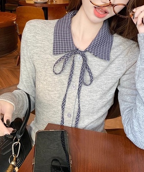 おしゃれスタ(オシャレスタ)の「大人可愛いリボンデザイントップス(その他トップス・レディース・グレー/ダークグレー・S/M/L/XL)」の3枚目の写真