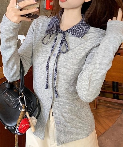 おしゃれスタ(オシャレスタ)の「大人可愛いリボンデザイントップス(その他トップス・レディース・グレー/ダークグレー・S/M/L/XL)」の4枚目の写真