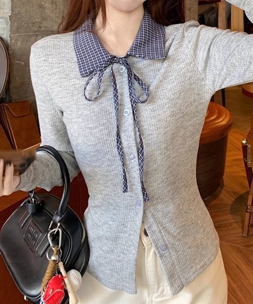 おしゃれスタ(オシャレスタ)の「大人可愛いリボンデザイントップス(その他トップス・レディース・グレー/ダークグレー・S/M/L/XL)」の5枚目の写真