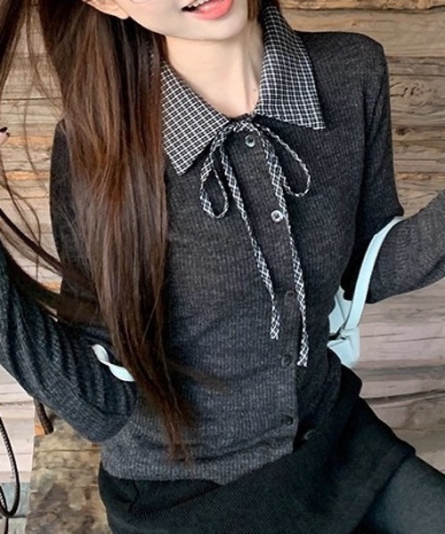 おしゃれスタ(オシャレスタ)の「大人可愛いリボンデザイントップス(その他トップス・レディース・グレー/ダークグレー・S/M/L/XL)」の8枚目の写真