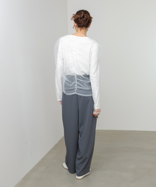 Bab(バブ)の「【選べるサイズ展開】ツータックルーズベルト付スラックスパンツ(スラックス・レディース・ブラック/モカ/チャコールグレー・S/M)」の8枚目の写真
