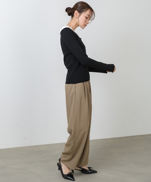 Bab(バブ)の「【選べるサイズ展開】ツータックルーズベルト付スラックスパンツ(スラックス・レディース・ブラック/モカ/チャコールグレー・S/M)」の15枚目の写真