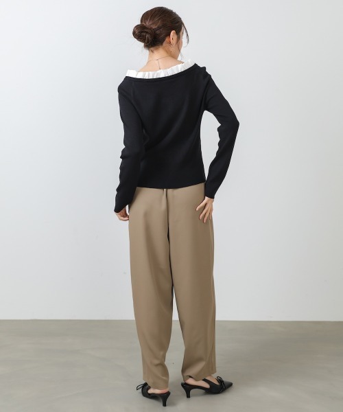 Bab(バブ)の「【選べるサイズ展開】ツータックルーズベルト付スラックスパンツ(スラックス・レディース・ブラック/モカ/チャコールグレー・S/M)」の16枚目の写真