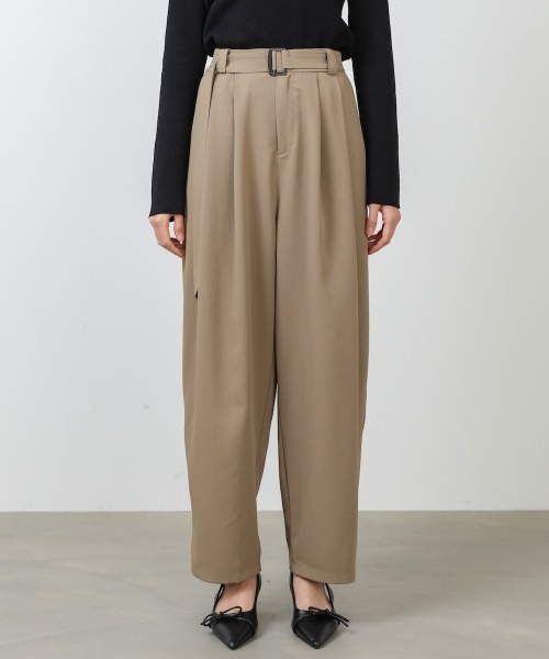 Bab(バブ)の「【選べるサイズ展開】ツータックルーズベルト付スラックスパンツ(スラックス・レディース・ブラック/モカ/チャコールグレー・S/M)」の17枚目の写真