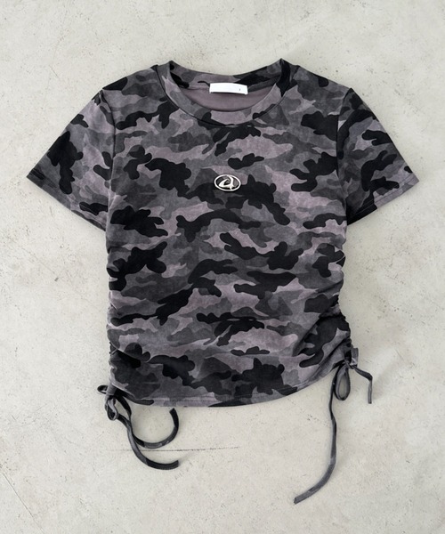 Bamm(バム)の「メタルパッチカモフラピチTシャツ(Tシャツ/カットソー・レディース・グレー/グリーン・FREE)」の9枚目の写真